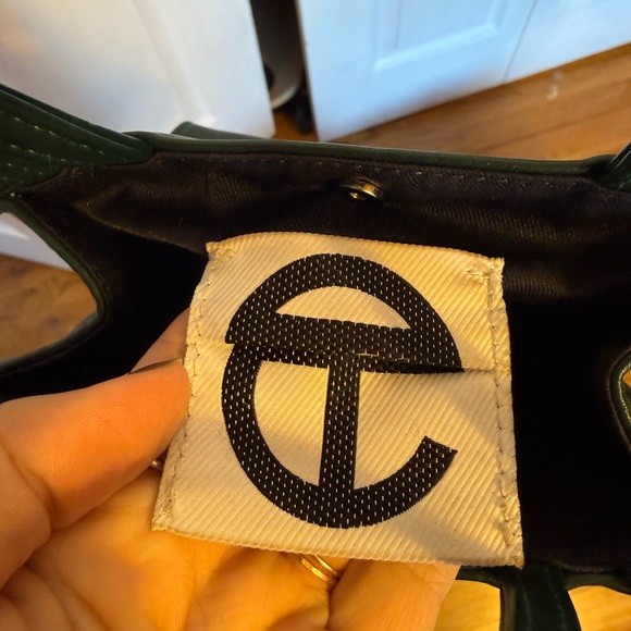Telfar Small Shopping Bag Mini Tote with Crossbody Strap Dark Olive EUC - Picture 4 of 8